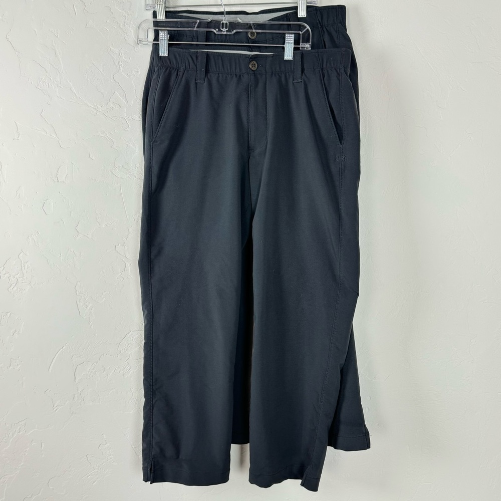 UA Under‎ Armour Pants Match Play Solid Black Workout Golf Athletic Knit Lot Set